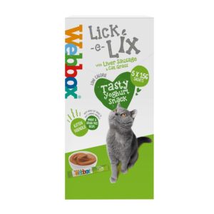 Webbox Cat Lick-e-Lix with Liver & Cat Grass, 5 x 15g Sachet
