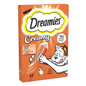 Dreamies Creamy Adult Cat & Kitten Treats with Tasty Chicken - 4 x 10g