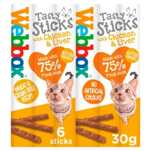 Webbox Chicken & Liver Sticks 6x 30g